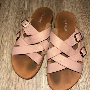 Pink comfy sandals size 2